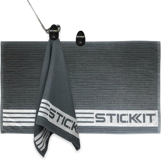 STICKIT XL Magnetic Golf Towel, Premium 35" x 20" Microfiber with Deep Waffle Pockets, Industrial Strength Magnet for Secure Hold to Golf Carts & Clubs, Ultra-Absorbent, Fast-Drying, Easy-Clean Design