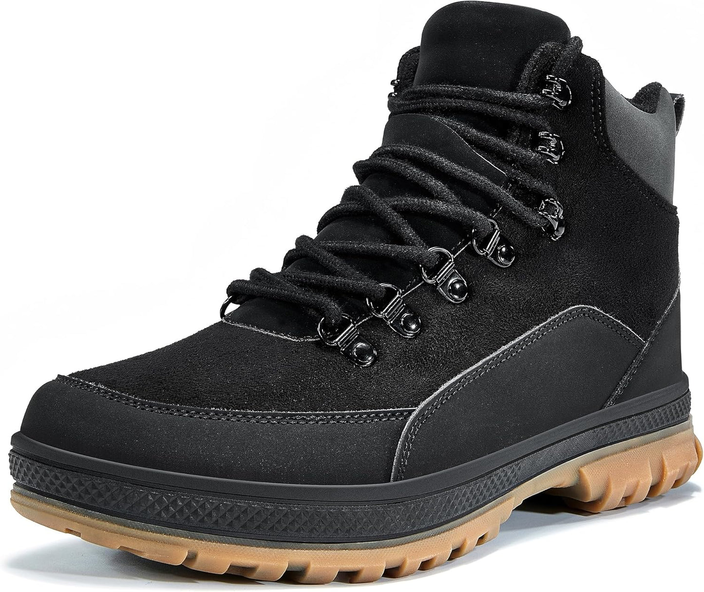 Wondamo Men's Snow Boots Lightweight Waterproof Winter Boots Fur Lined Anti-slip Cold Weather Shoes