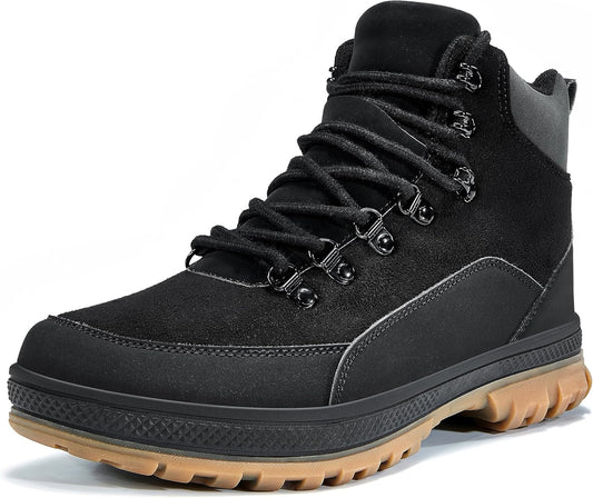 Wondamo Men's Snow Boots Lightweight Waterproof Winter Boots Fur Lined Anti-slip Cold Weather Shoes