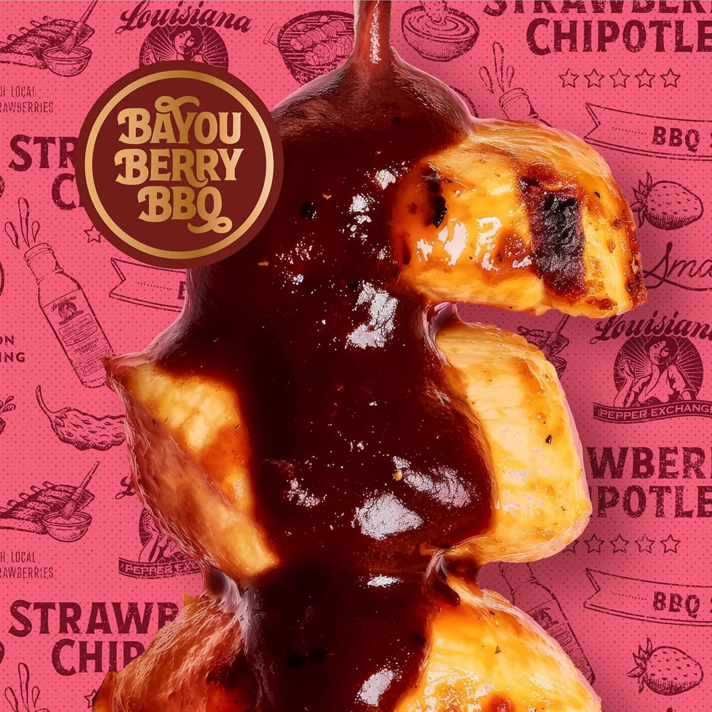 Louisiana Pepper Exchange Strawberry Chipotle BBQ Sauce, Gluten-Free, 12 Fl Oz, 2-Pack