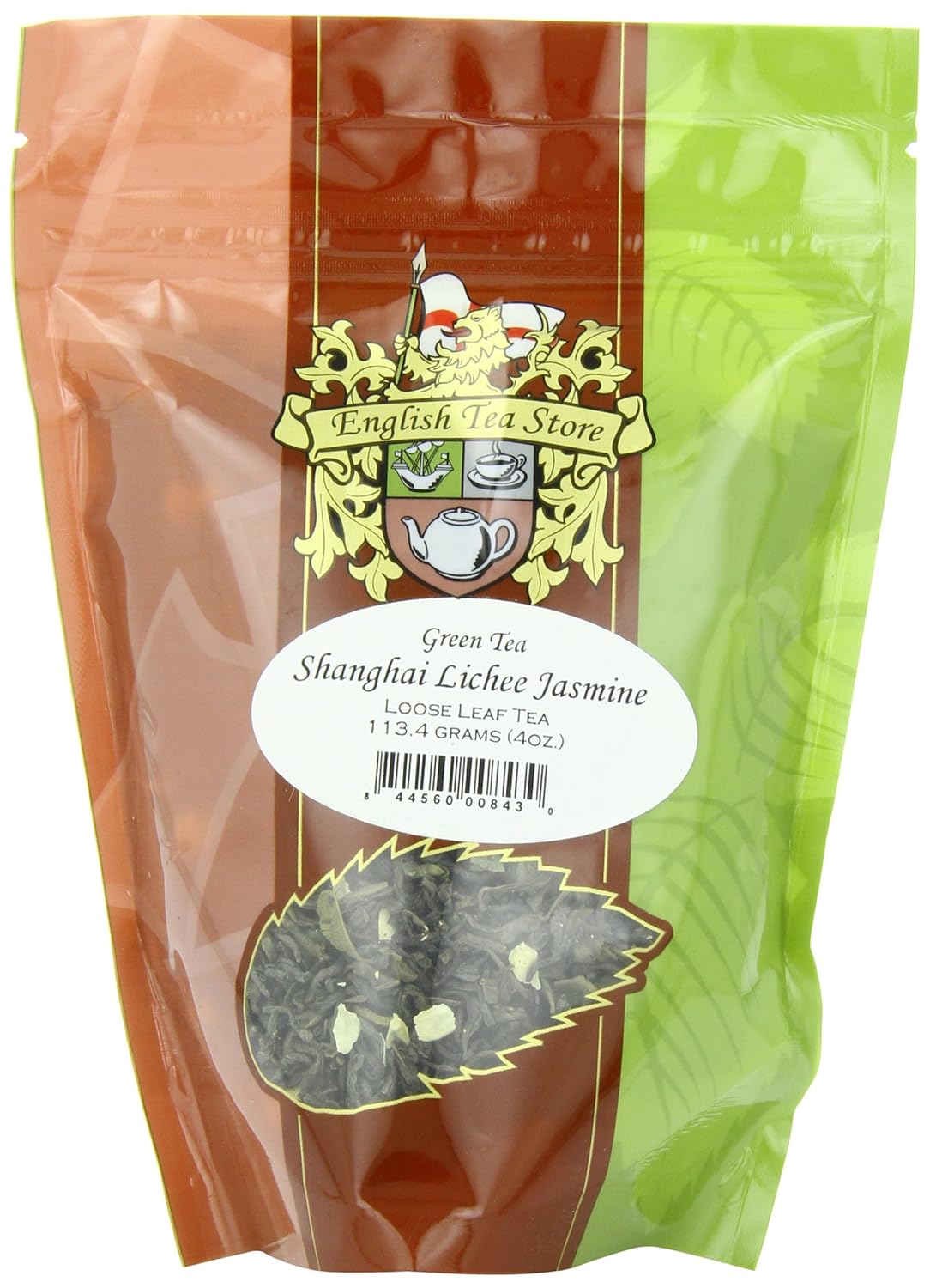 Shanghai Lichee Jasmine Tea Pouches - 4oz | Loose Leaf Green Tea Blend | Sweet Lichee and Gentle Jasmine Aroma | Smooth Sencha Style Tea from Hunan | Brew Hot or Iced for Refreshing Flavor