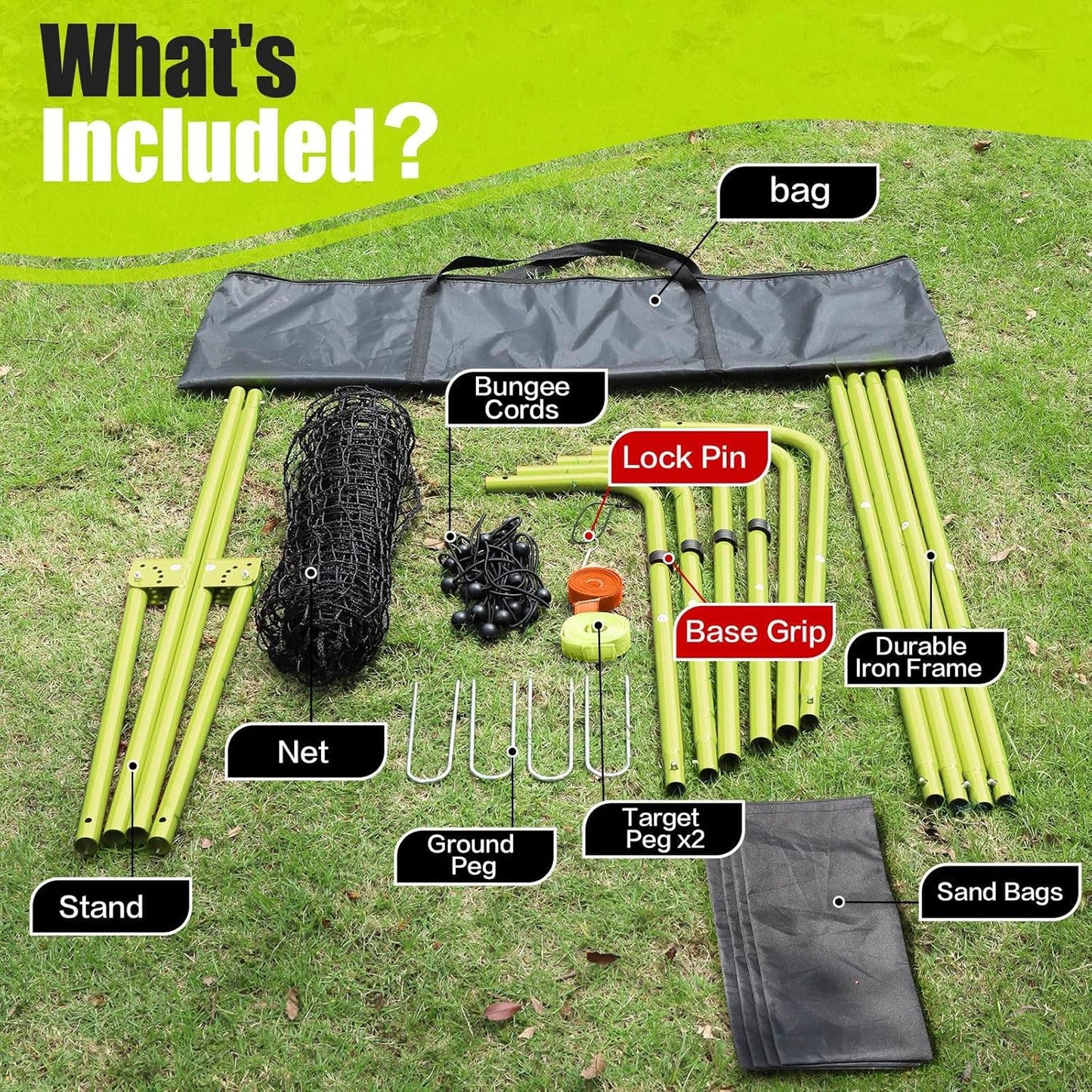 Volleyball Rebounder Net 7x4 Ft, 5-Angle Adjustable Rebounder Net for Practicing Digging, Setting, Spiking, Bounce Back Training Equipment with 2 Target Stripes & Portable Travel Bag for Storage