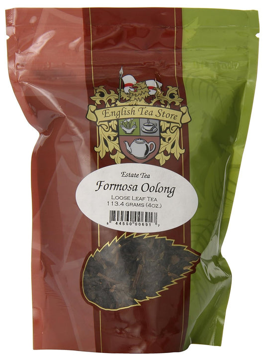 Formosa Oolong Estate Tea | Loose Leaf Oolong Tea Pouches - 4oz | Semi-Fermented Leaves with Smooth Taste | Grown in Taiwan | Enjoy Hot or Iced | Natural Flavor