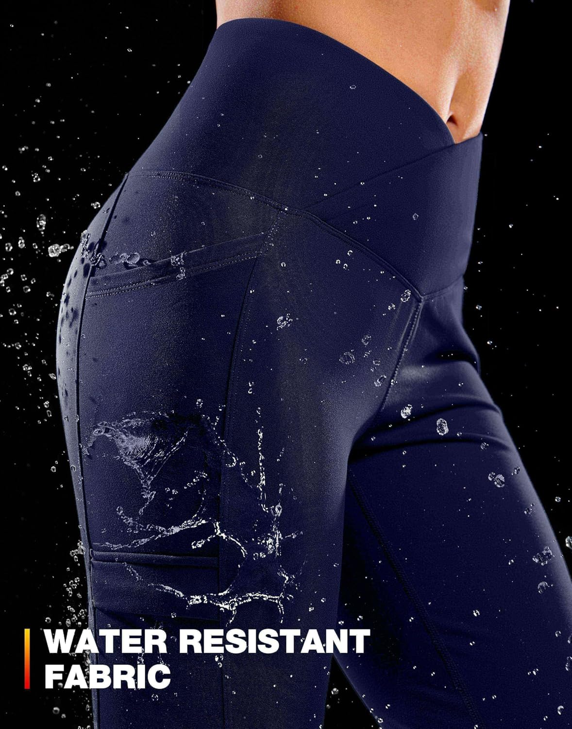 G Gradual Women's Fleece Lined Pants Water Resistant Winter Thermal Flare Leggings Hiking Snow Pants for Women 4 Pockets