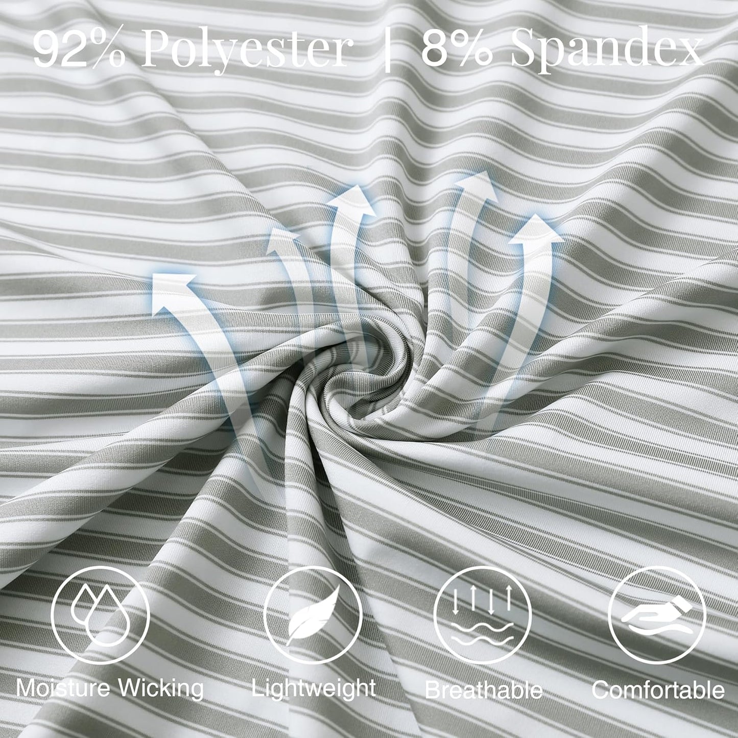 M MAELREG Golf Shirts for Men Short Sleeve Dry Fit Casual Striped Performance Moisture Wicking Collared Mens Polo Shirts