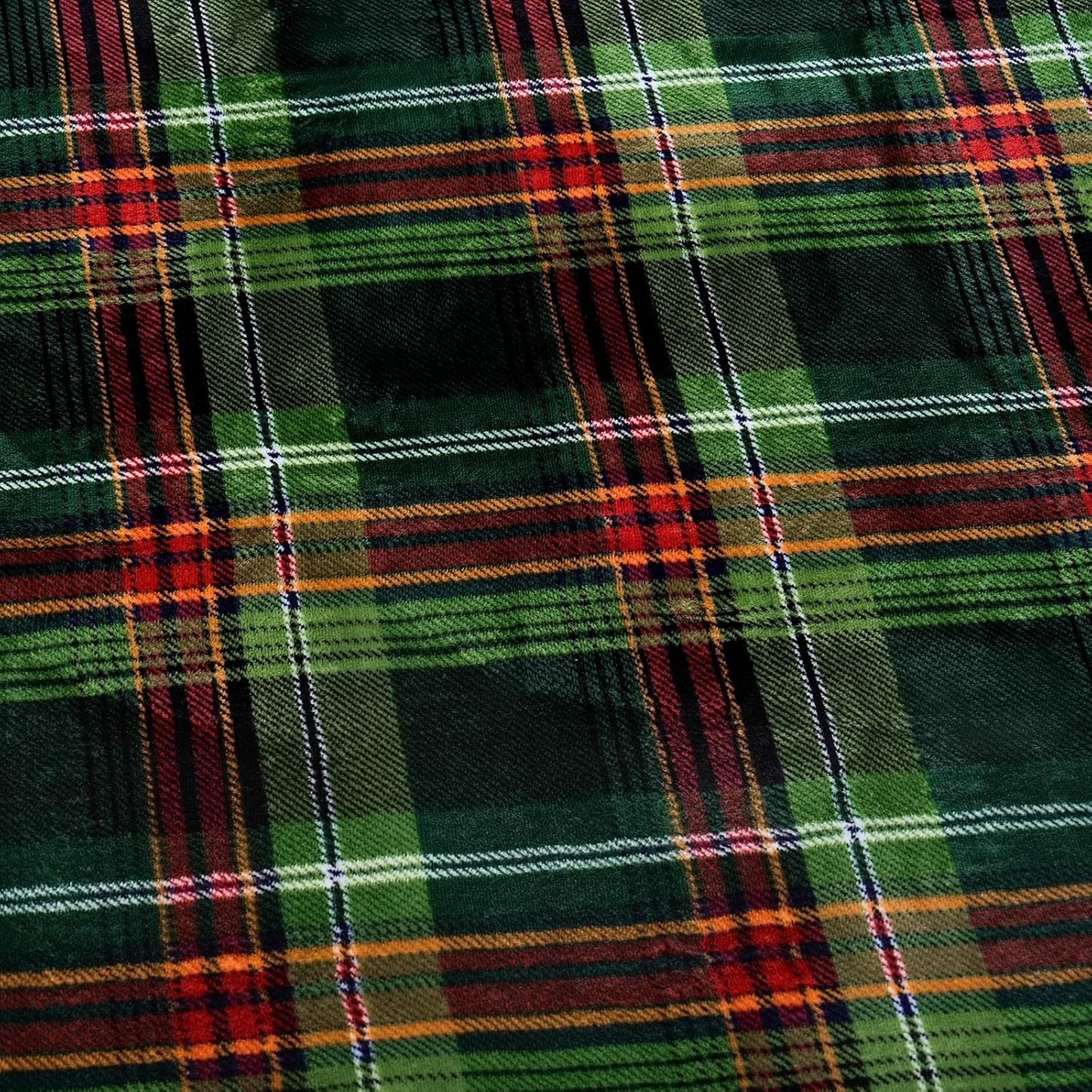 PU MEI Sherpa Fleece Throw Blanket 60" x 80" Reversible Plush Fluffy Large Big Blanket Lattice Flannel Blankets for All Season Use, Chrismas Green