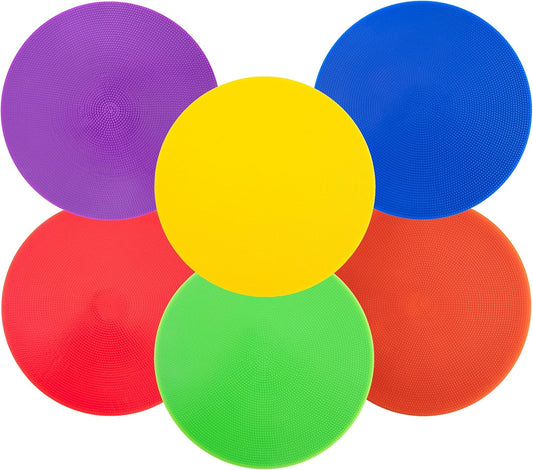 Spot Markers 9 Inch Non Slip Rubber Floor Markers Flat Field Cones Poly Dots for Soccer Basketball Sports Speed Agility Training and Drills