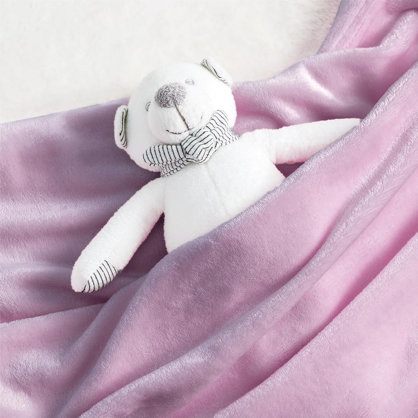 Bedsure Bedding Fleece Blanket for Girls and Boys - Soft Cozy Cute Small Throw Blankets for Travel, 43x55 Inches, Lilac