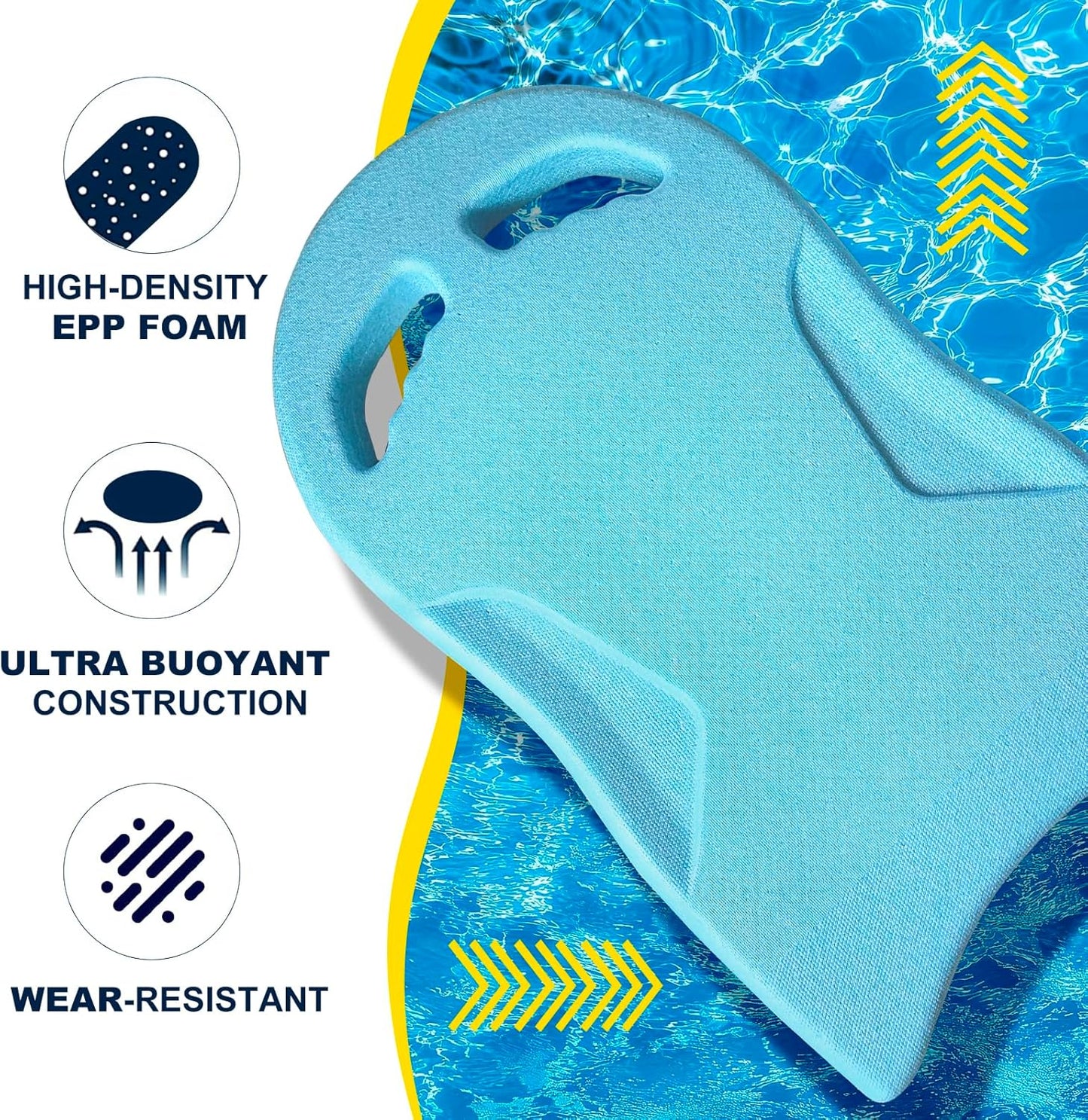 Swimming Kickboard, Lightweight and High Buoyancy Swim Training Board for Swimmers, Durable EPP Material, Ideal for Pool Exercise and Swimming Lessons