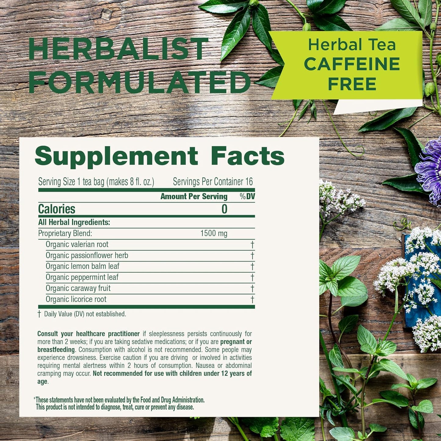 Traditional Medicinals Organic Nighty Night Extra Tea With Valerian Root for Relaxation, 48 Tea Bags