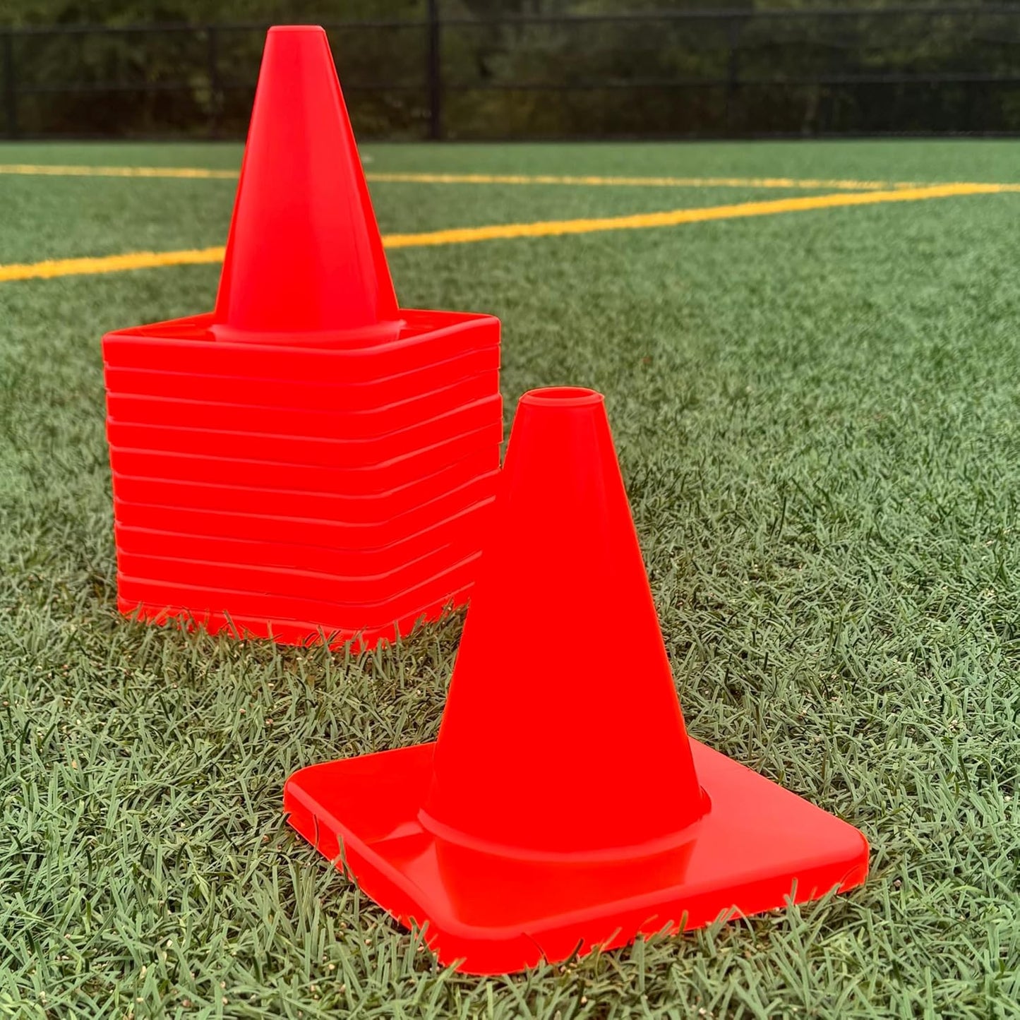 LVL10 Pro Training Cones - 6" Soccer Training Cones for Sports - for Basketball, Football, Basketball and Agility Drills - Soccer Field Markers That Won't Crack, Slide or Fly