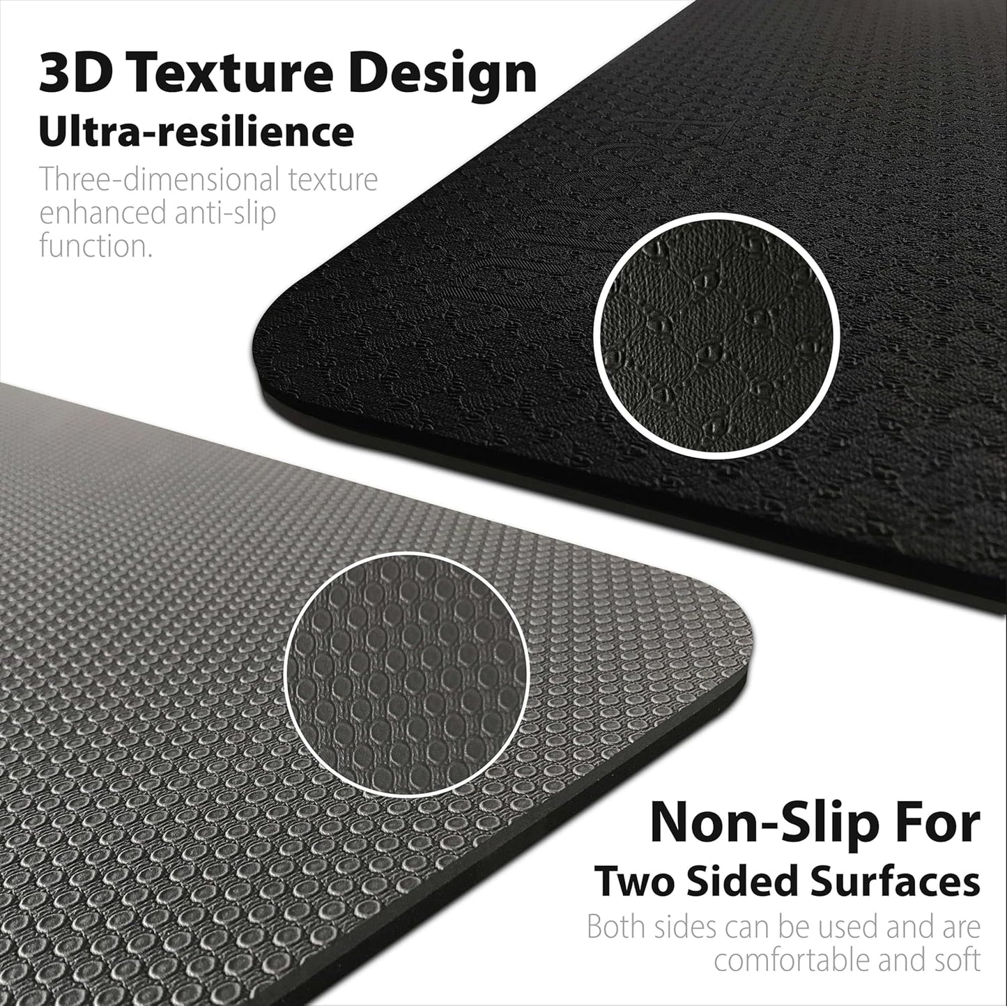 Extra Thick Exercise Yoga Mat with Strap - 2/5 Inch (10MM), Non-Slip Workout Mat for Yoga, Pilates, and Floor Exercises