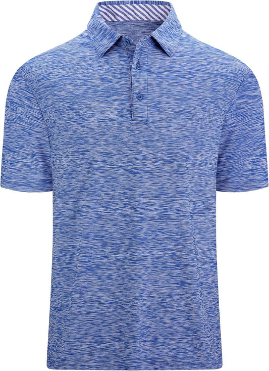 WARHORSEE Golf Polo Shirts for Men Short Sleeve Wrinkle Free 4 Way Stretch Moisture Wicking Performance Collared Tshirts