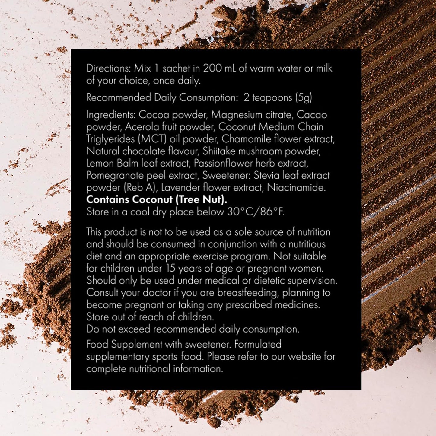 WelleCo The Evening Elixir Skin Care Vitamin C Hot Chocolate Beauty Drink Mix with Niacin, Lemon Balm, and Magnesium for Sleep, Collagen Formation, Gluten Free, Vegan, Dairy Free, 150g (5.3oz) Jar