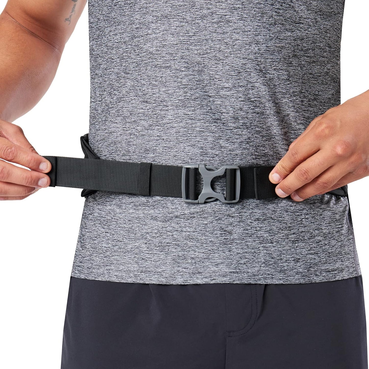 Nathan Running Belt Adjustable Fit Zipster, Zippered, Weather-Resistant Pocket & Two Quick-Stash Pockets for Running Gear, Running Fanny Pack, Walking, Hiking, Gym