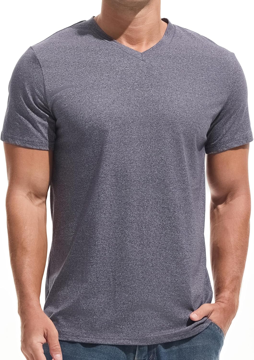 VEIISAR Premium V Neck T Shirts for Men - Modern Fitted Tees Vneck Undershirts