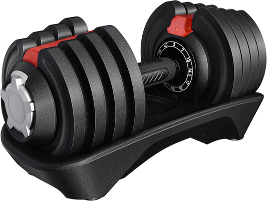 Yaheetech Adjustable Dumbbell Set 28/40/52.5/90LBS Adjustable Dumbbells Fast Adjust Dumbbell Weight Set with Anti-Slip Handle and Tray for Men/Women Home Gym Strength Training Equipment Single/Pair