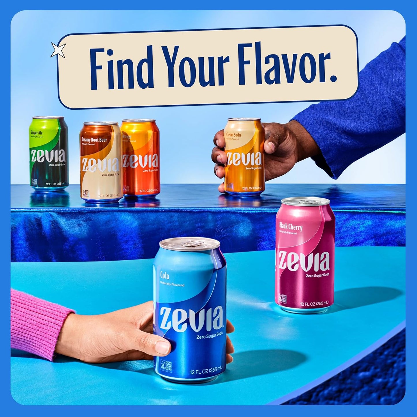 Zevia Zero Sugar Soda, Vanilla Cola, 12 oz Cans (24-Pack) – Naturally Sweetened, Non-GMO Project Verified, Gluten-Free, Vegan