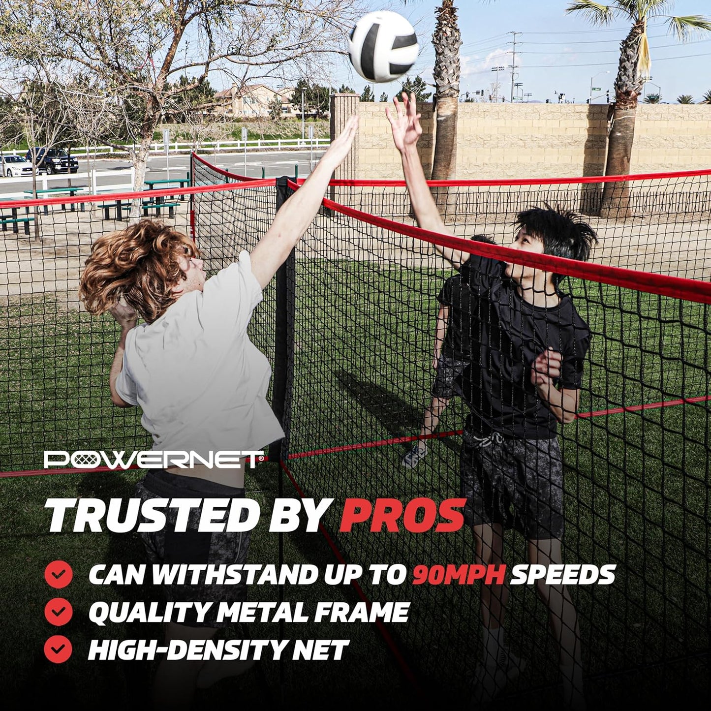 PowerNet Four Square Volleyball Net, Fun New Game, Play at The Park or Beach, 2 Versions