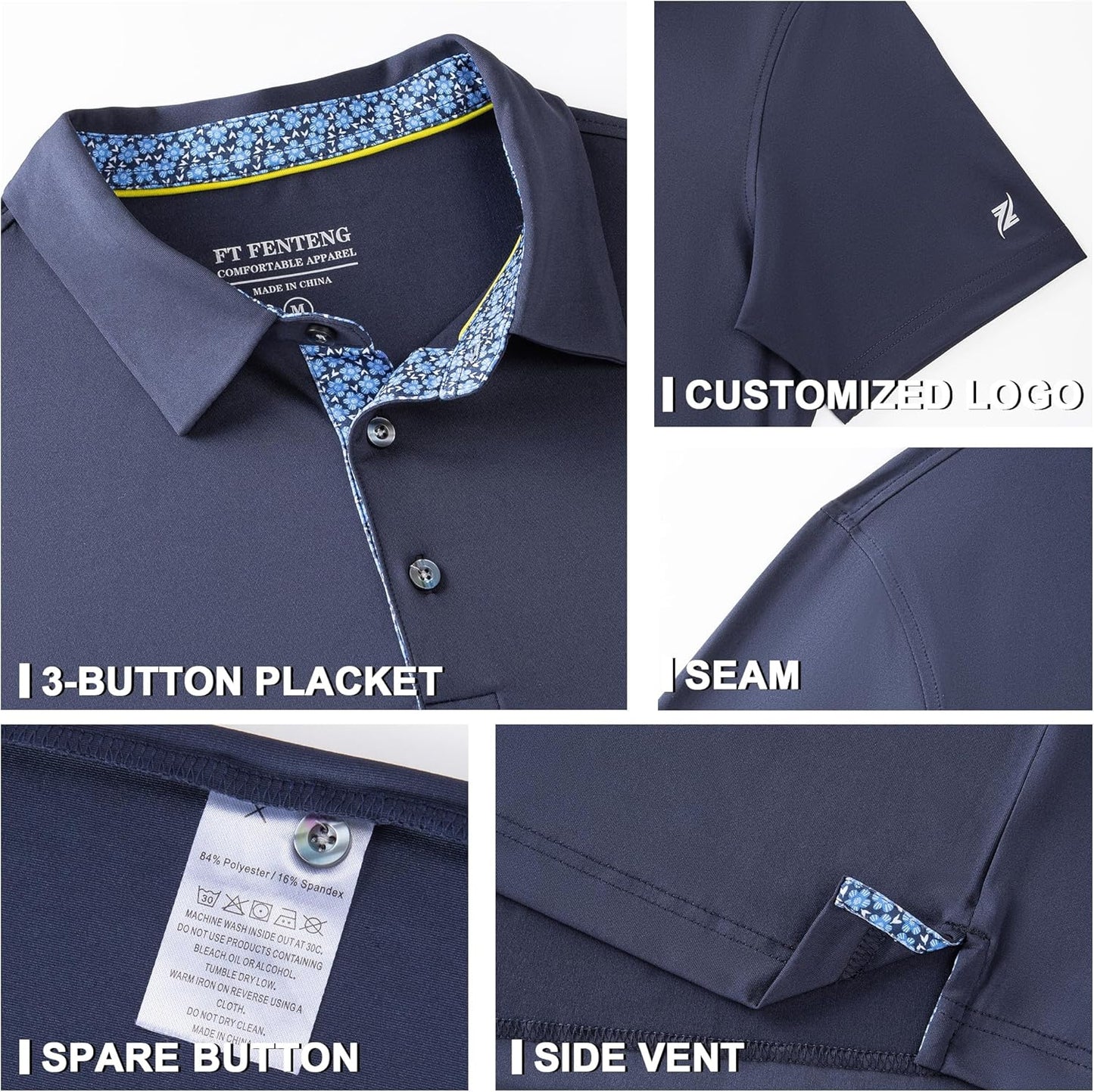 Mens Polo Shirts Short Casual Solid Stylish Dry Fit Performance Designed Collared Golf Polo Shirts for Men