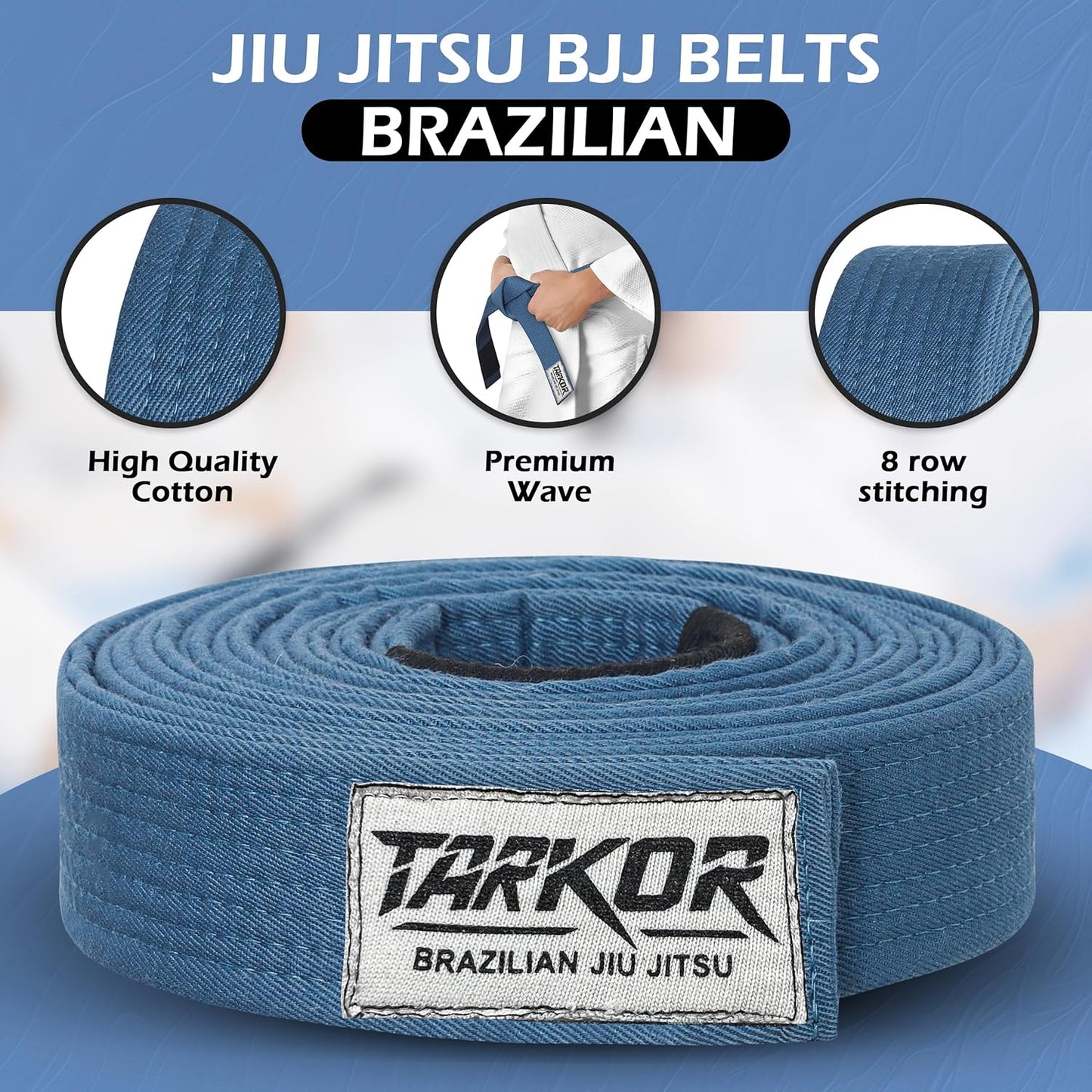 Vintage Series BJJ Belt for Men & Women Brazilian Jiu Jitsu Belt for Jiu Jitsu Gi