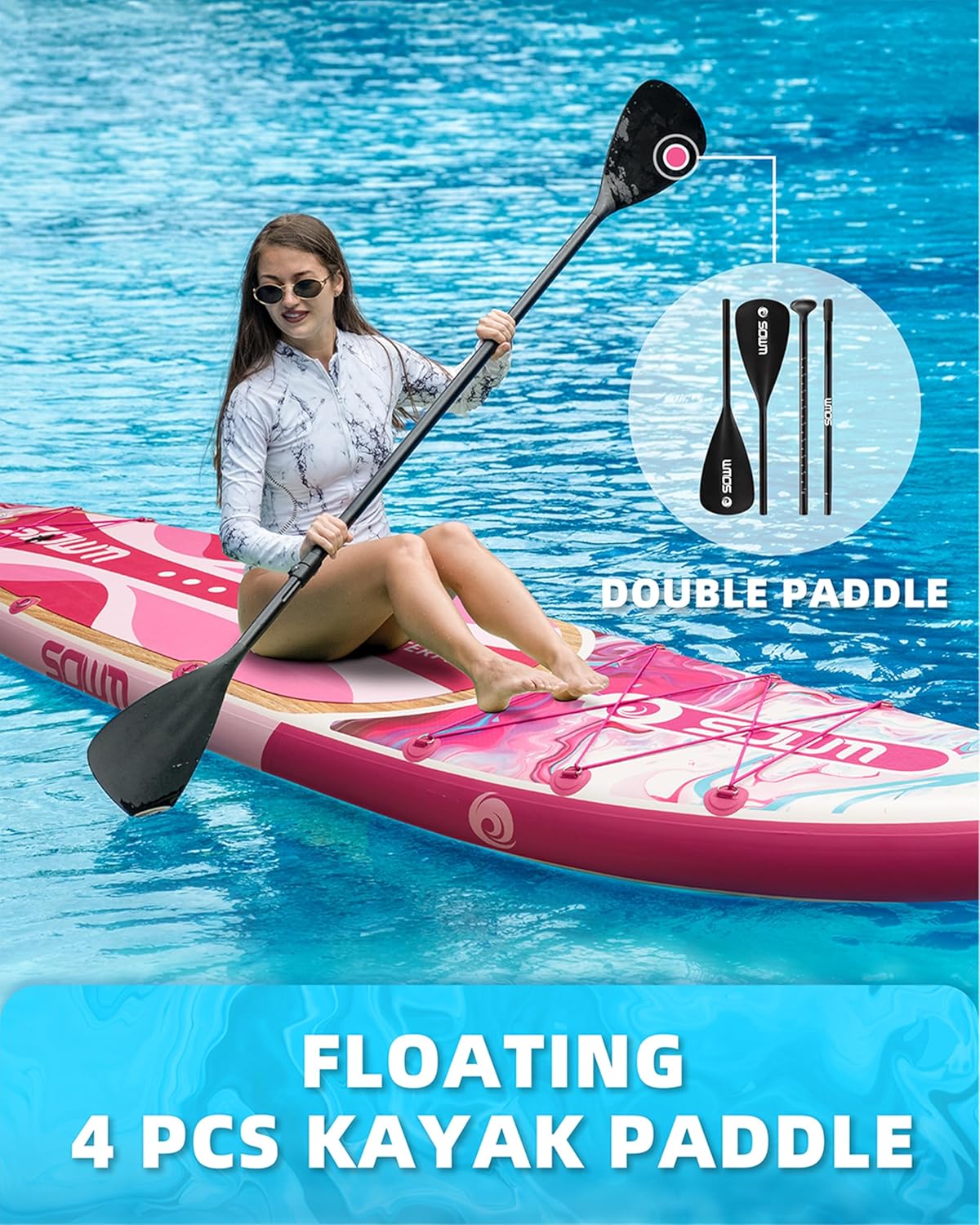 Inflatable Paddle Boards 11'x33'', Stand Up SUP Paddle Board Inflatable for Adults Youth, Extre Wide & Non-Slip Sup of All Skill Levels