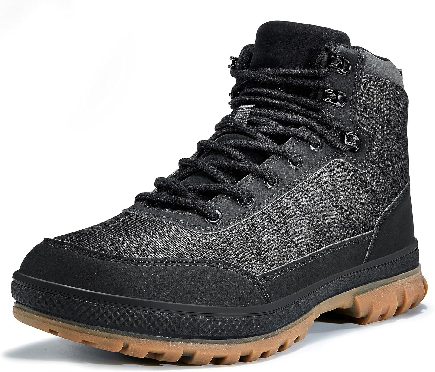 Wondamo Men's Snow Boots Lightweight Waterproof Winter Boots Fur Lined Anti-slip Cold Weather Shoes