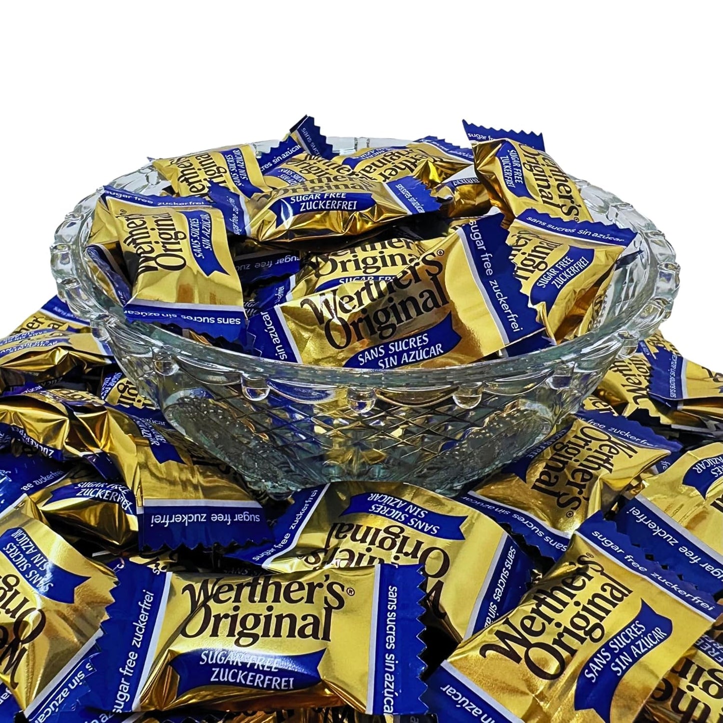 Werther's Original Premium Sugar Free Hard Creamy Caramel Candies 1-Lb Individually Wrapped Low Carbs Candy Snacks Keto And Diabetic Friendly (16-oz)