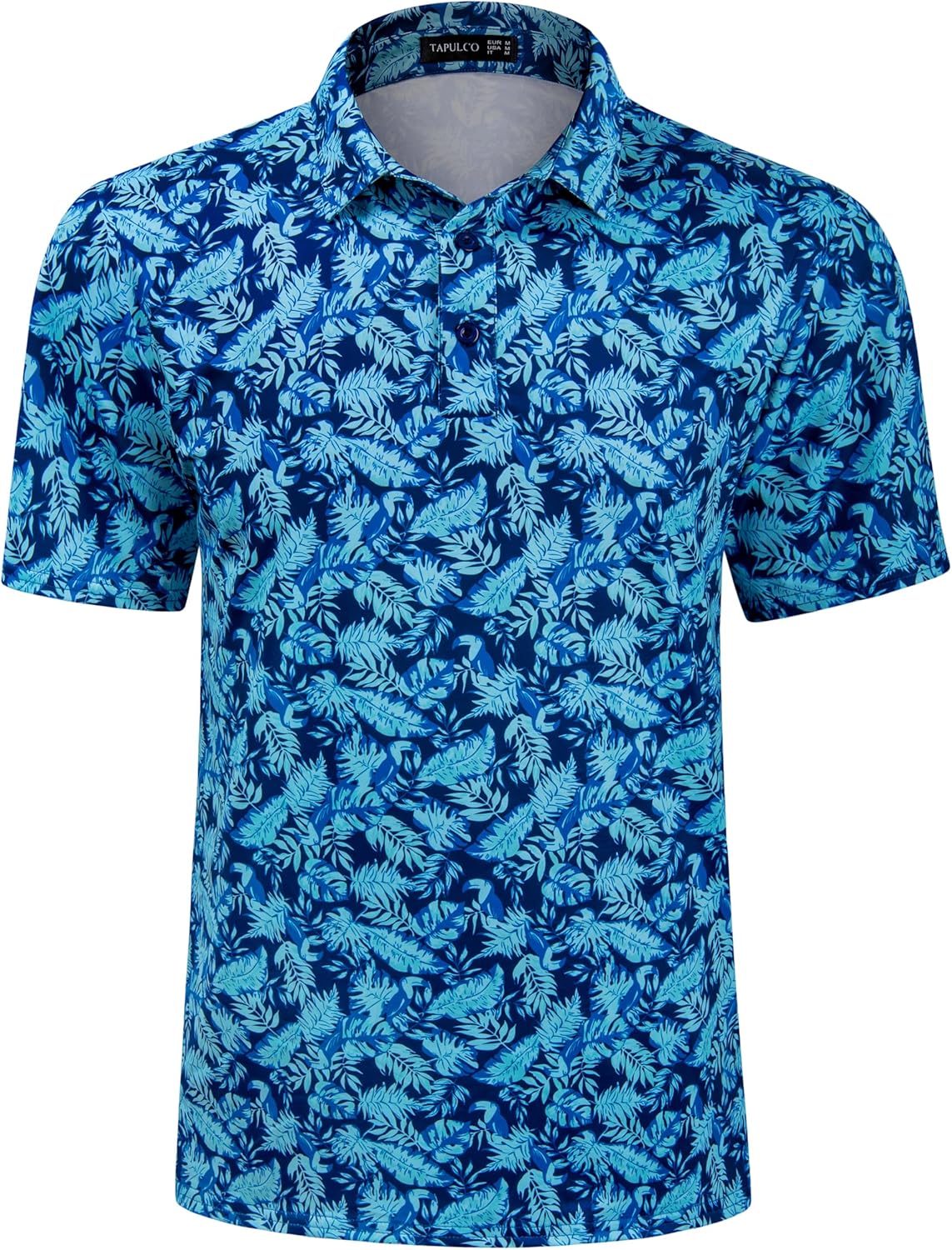 TAPULCO Mens Quick Dry Polo Shirts Camouflage Pattern Performance Athletic Lightweight Breathable Casual Golf Tshirts