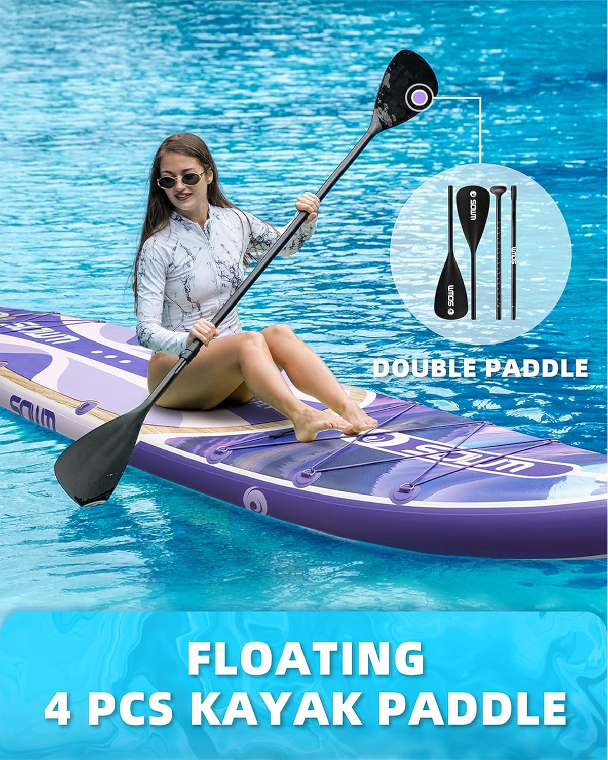 Inflatable Paddle Boards 11'x33'', Stand Up SUP Paddle Board Inflatable for Adults Youth, Extre Wide & Non-Slip Sup of All Skill Levels