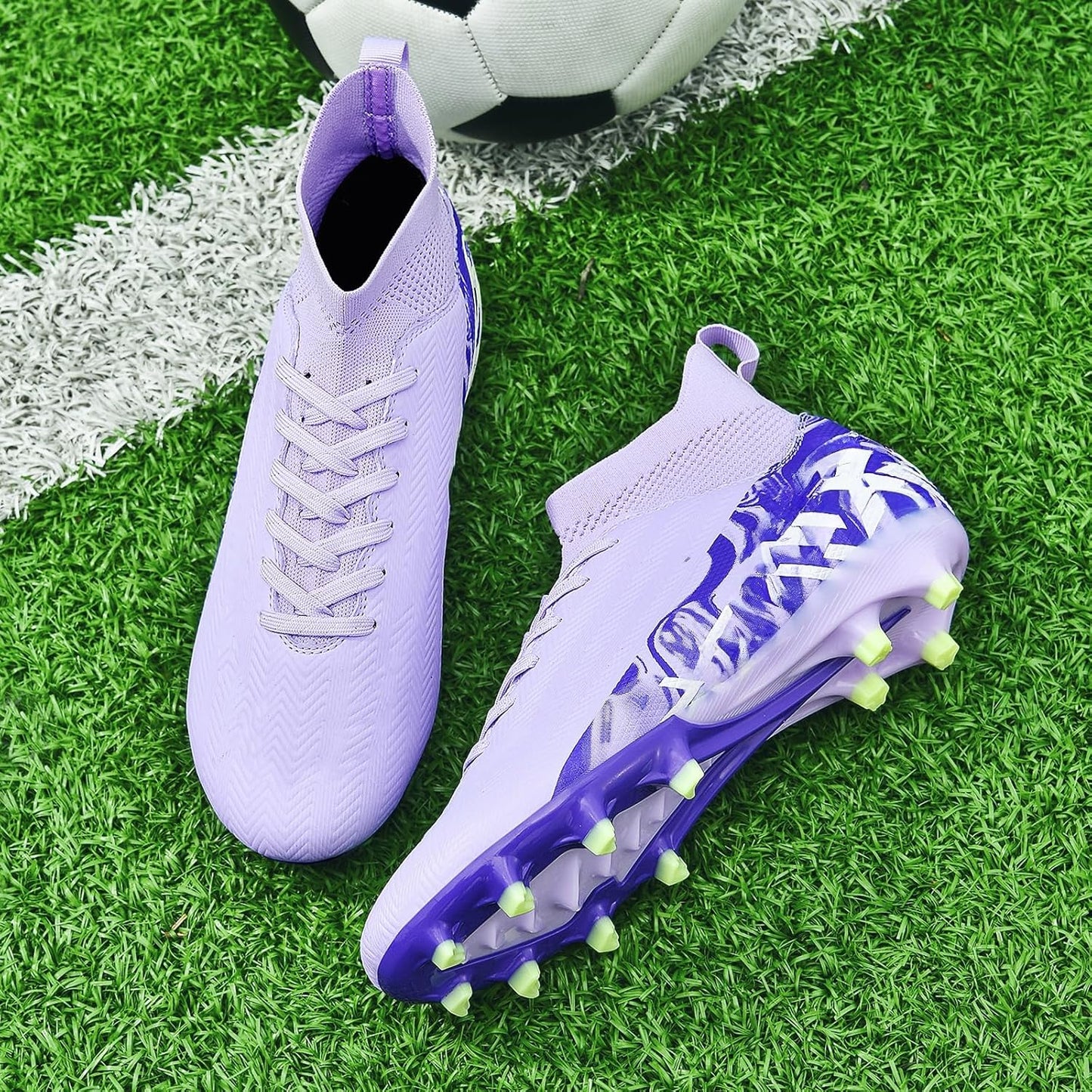 Indoor Soccer Cleats Mens Womens Turf Soccer Cleats Wide Socer Shoes FG AG TF High Ankle Football Boots