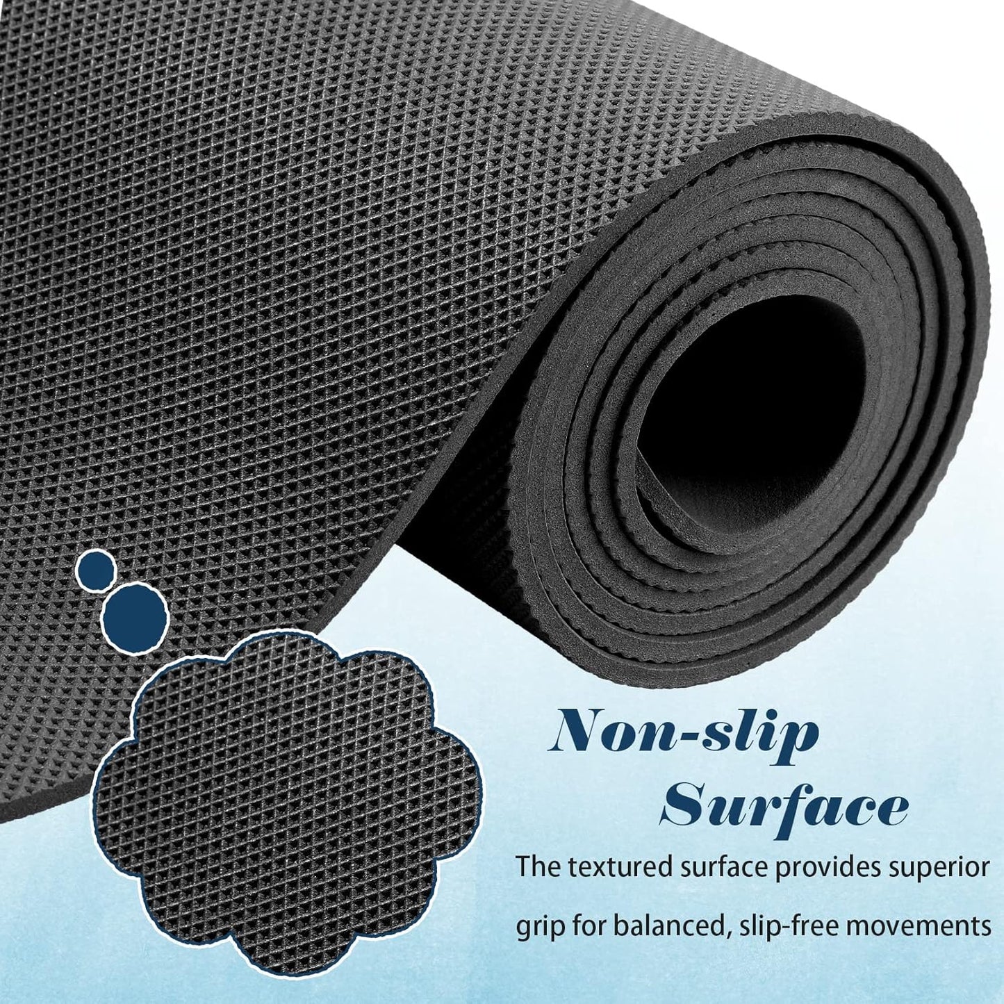 10 Pack Yoga Mats Bulk, 68'' x 24'' x 4mm Thick Yoga Mats for Kids and Adult Gym Mats Bundle Latex Free Exercise Mats with Non Slip Texture for Outdoor Yoga, Pilates or Workout