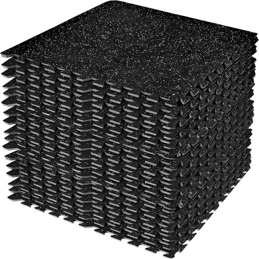Sivan Fitness 1/2" Thick Rubber Top High-Density EVA Foam Gym Flooring for Home Gym - 48 Sq Ft Exercise Mat Tiles for Workout, Yoga, MMA, Heavy Exercise Equipment Mat - 12 Interlocking Gym Floor Mat
