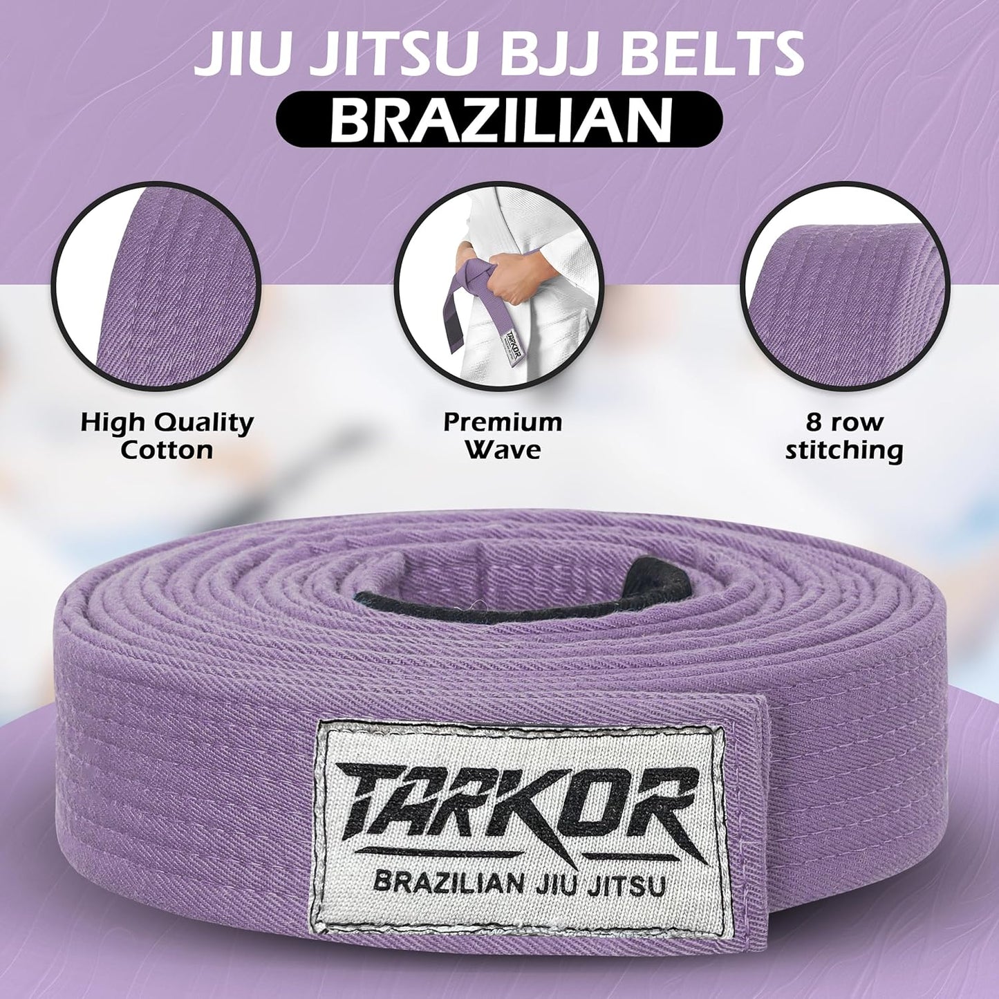 Vintage Series BJJ Belt for Men & Women Brazilian Jiu Jitsu Belt for Jiu Jitsu Gi