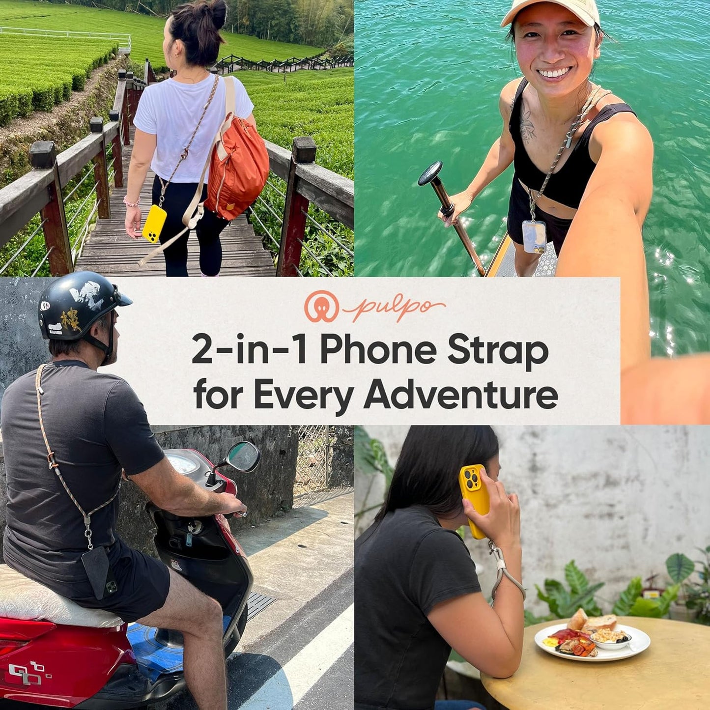 Pulpo 2-in-1 Cell Phone Wrist Strap and Lanyard Navy - Anti Theft Phone Lanyard for Men & Women, Wrist Straps for Phones, Lanyards for Smartphones, Adjustable Cellphone Leash & Safety Strap Tether