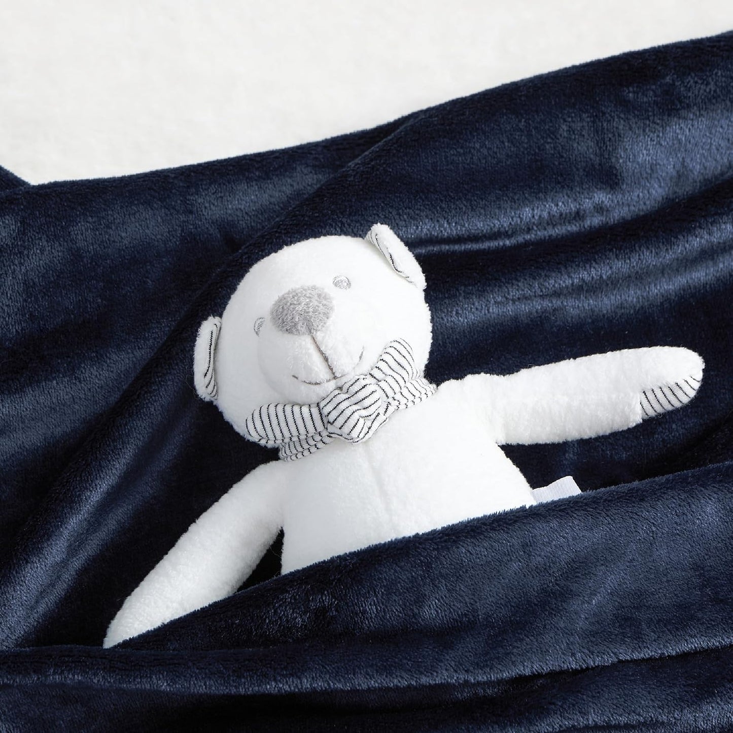 Bedsure Bedding Fleece Blanket for Girls and Boys - Soft Cozy Cute Small Throw Blankets for Travel, 43x55 Inches, Navy