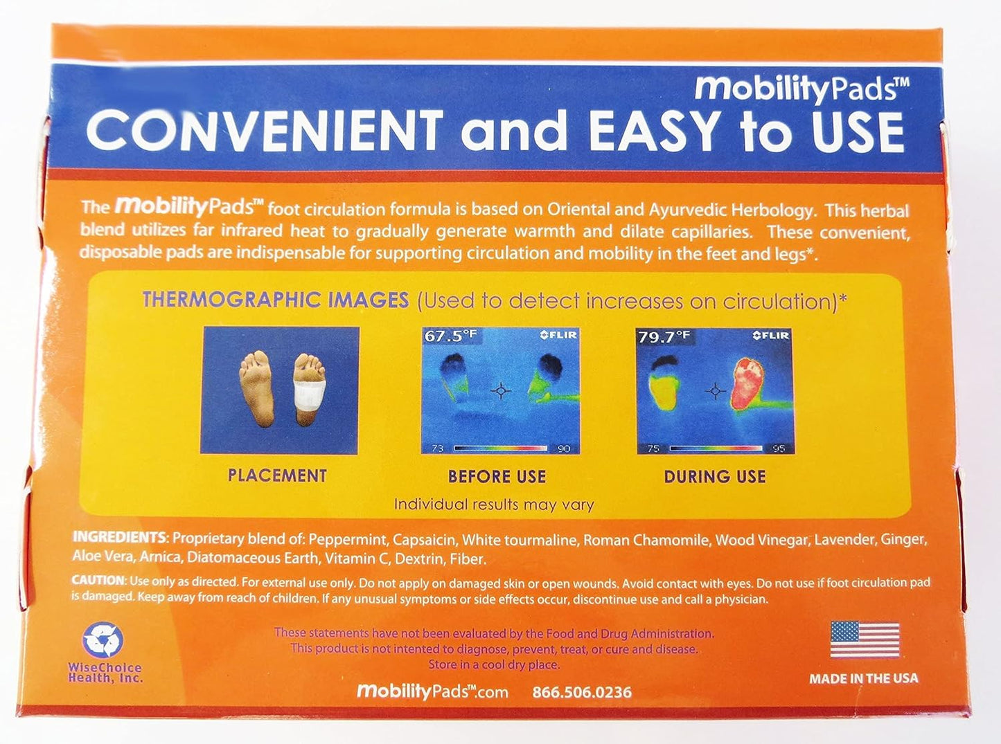 | Mobility Circulation Foot Patches | Made with Lavender, White Tourmaline, Capsaicin | Adhesive Patch Increased Sensation | Relief Pads for Soreness & Pain | Blood Circulation Pads | White