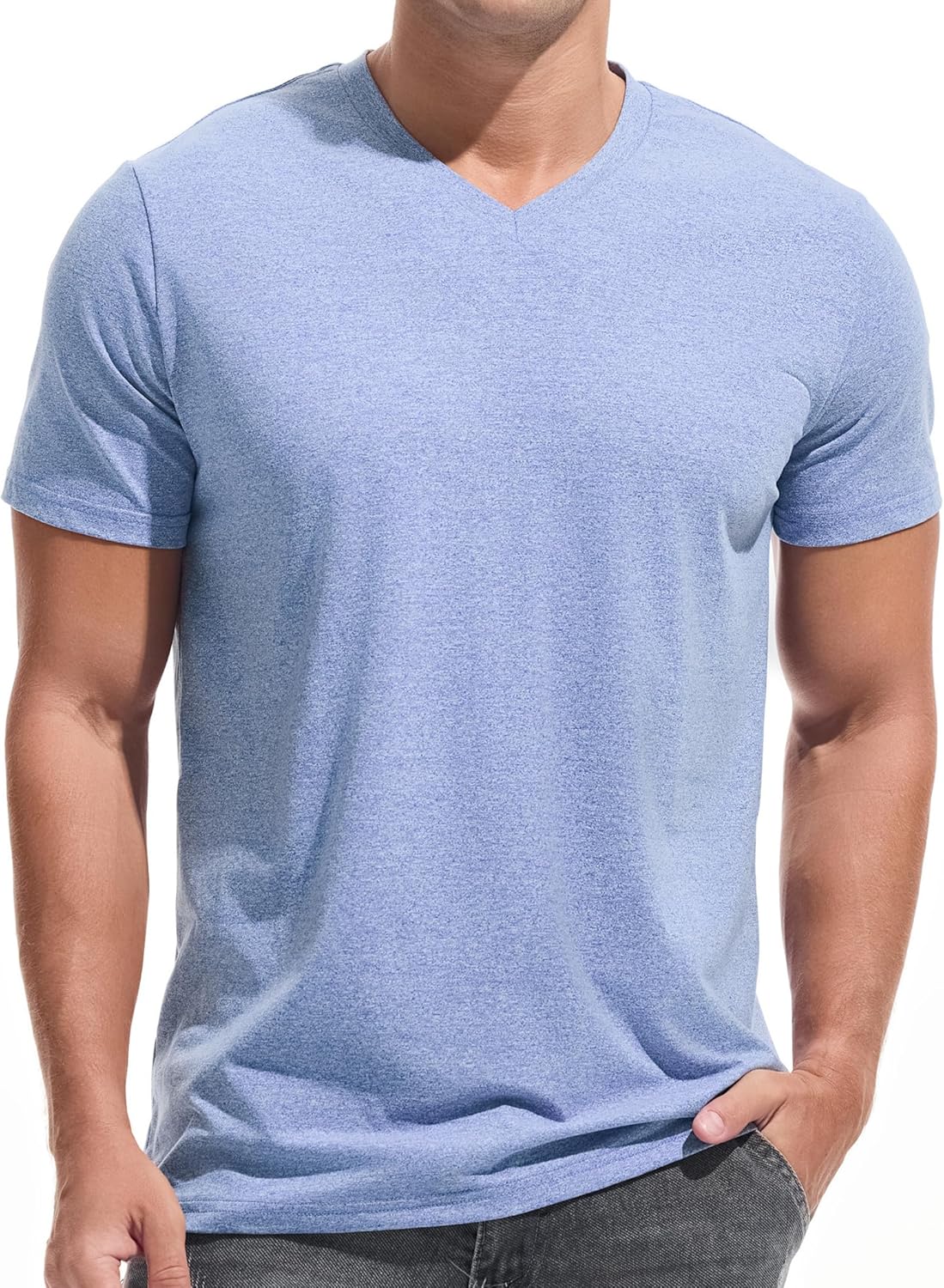 VEIISAR Premium V Neck T Shirts for Men - Modern Fitted Tees Vneck Undershirts