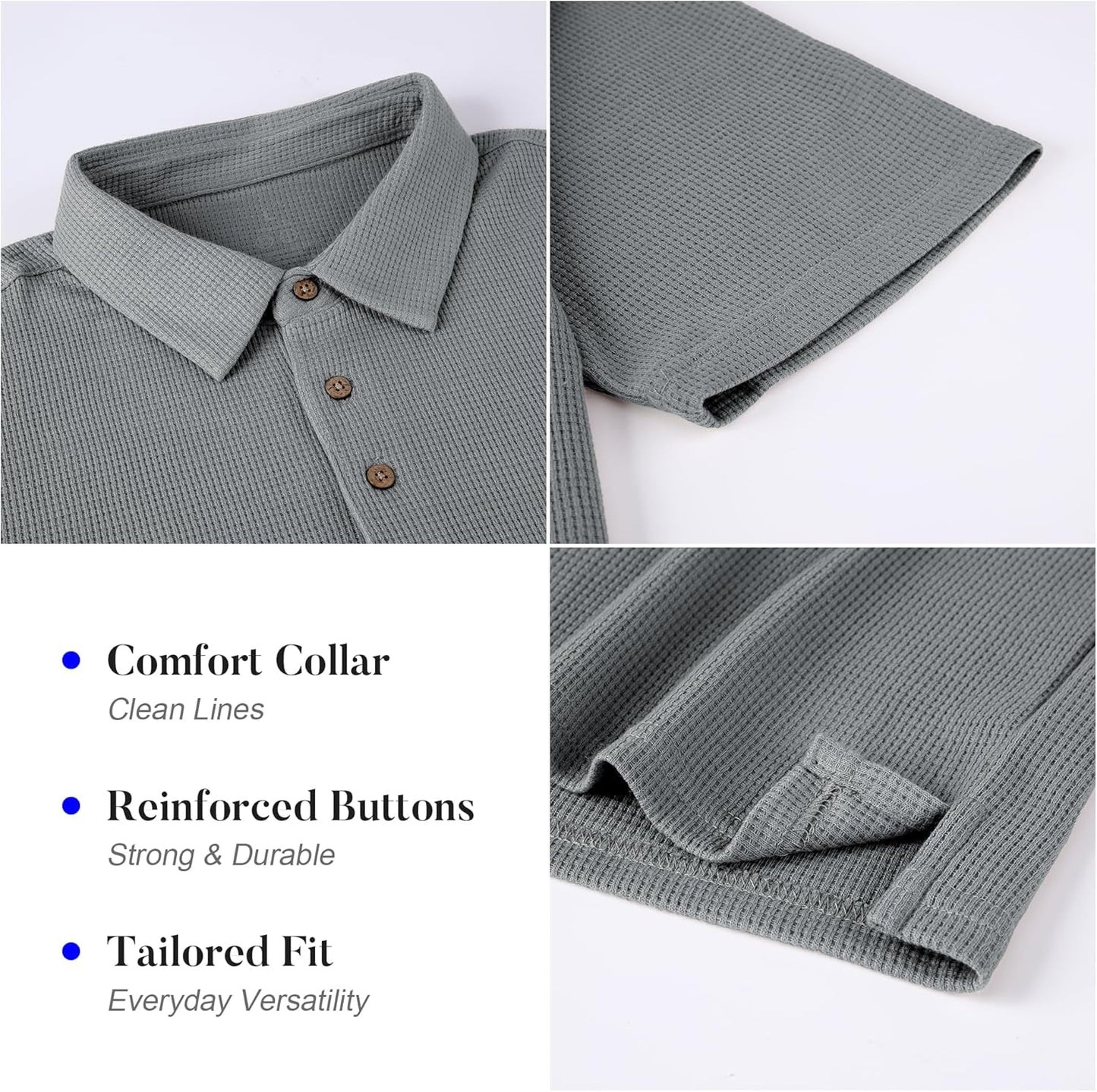WARHORSEE Golf Polo Shirts for Men Short Sleeve Wrinkle Free 4 Way Stretch Moisture Wicking Performance Collared Tshirts