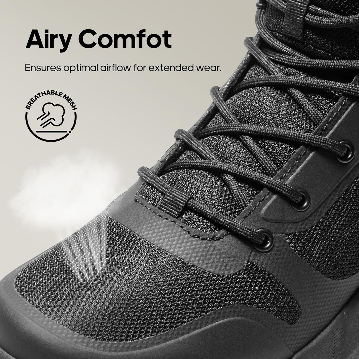 NORTIV 8 Men's Military Tactical Boot Lightweight Comfortable Boots for Work All Day Side Zipper Motorcycle Combat Hiking Boots Metrostrike(8-9 Inches)