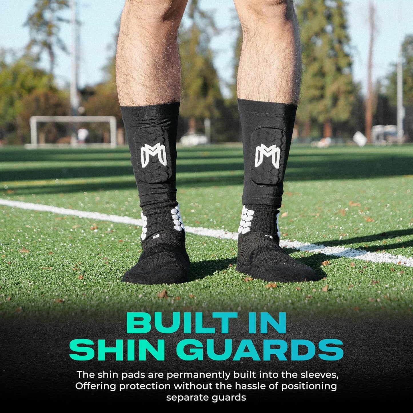 Mini Shin Guards Soccer – Built in Shin Pad Sleeves for Mens, Women, Teens - Small Shin Guards - Lightweight, Breathable Shin Defender Leg Protection
