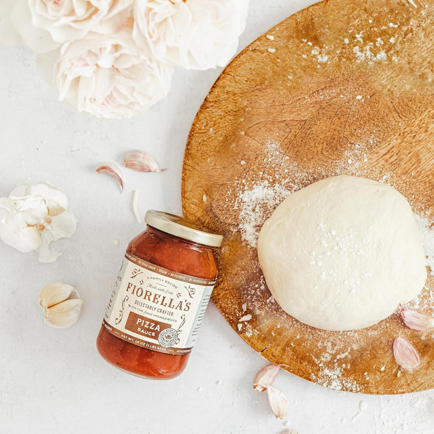 Fiorella's Pizza Sauce - Premium Pizza Sauce Made with Fresh Ingredients - No Sugar Added, Vegan, Gluten Free, No Preservatives Added, Pizza Sauce, 16 Oz (Pack of 2)