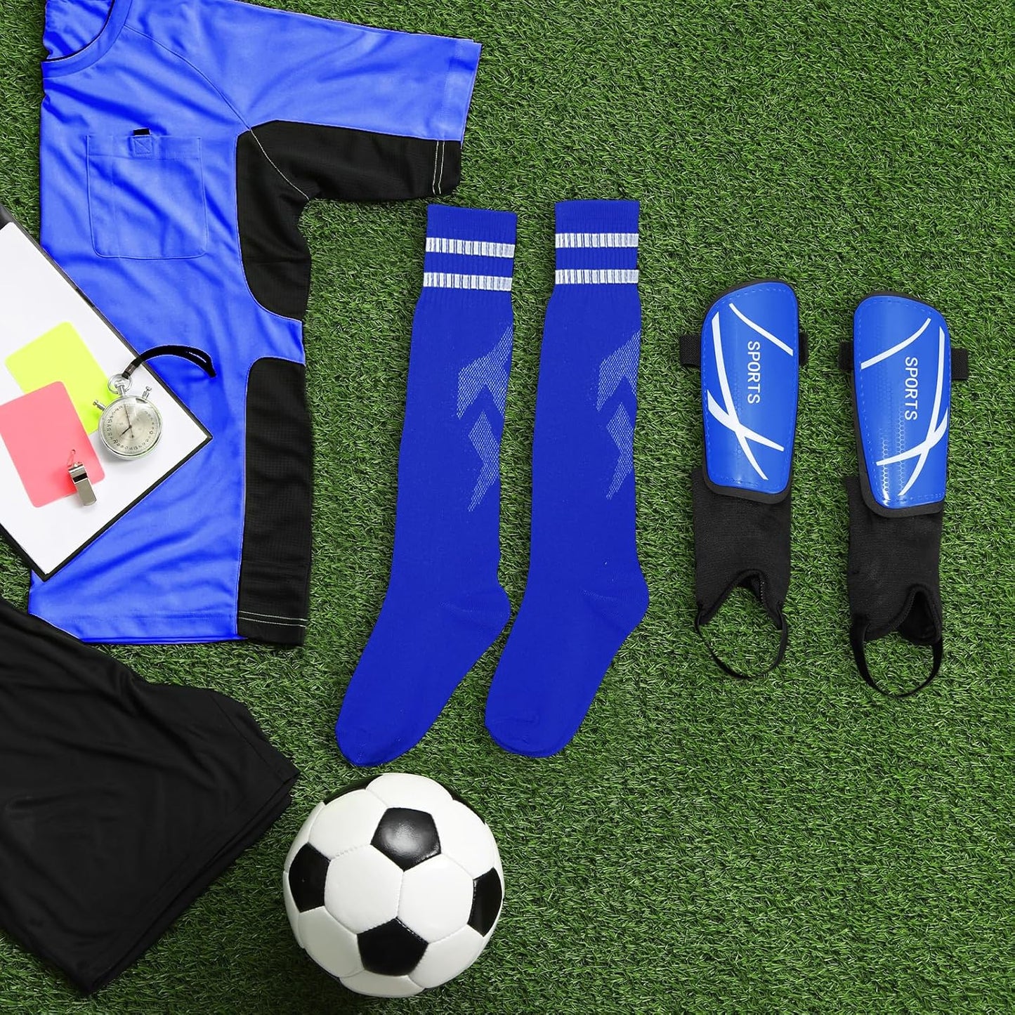 Soccer Shin Guards and Socks Kids Youth Lightweight Soccer Pads Defender with Ankle Protection Ski Shin Guards Football Equipment for Age 4-14 Toddler Boys Girls Teens