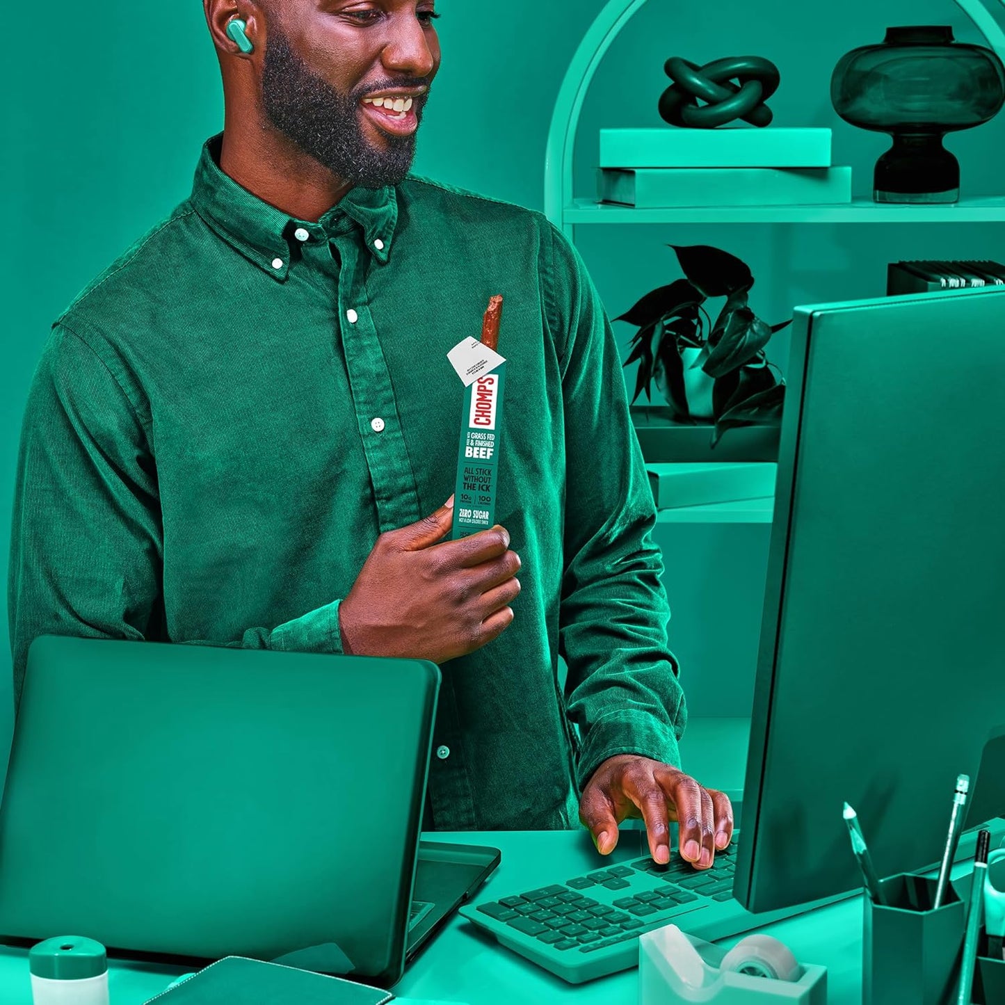 Chomps Grass-Fed and Finished Italian Beef Jerky Snack Sticks 10-Pack - Keto, Paleo, Whole30, 10g Lean Meat Protein, Gluten-Free, Zero Sugar Food, Non-GMO