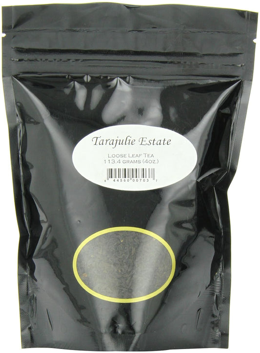 English Tea Store Tarajulie Estate Tea Pouches - 4oz | Loose Leaf Assam Black Tea | 2nd Flush FBOP Grade | Bold Malty Flavor | Grown in Tezpur Assam Region | Orthodox Manufacture