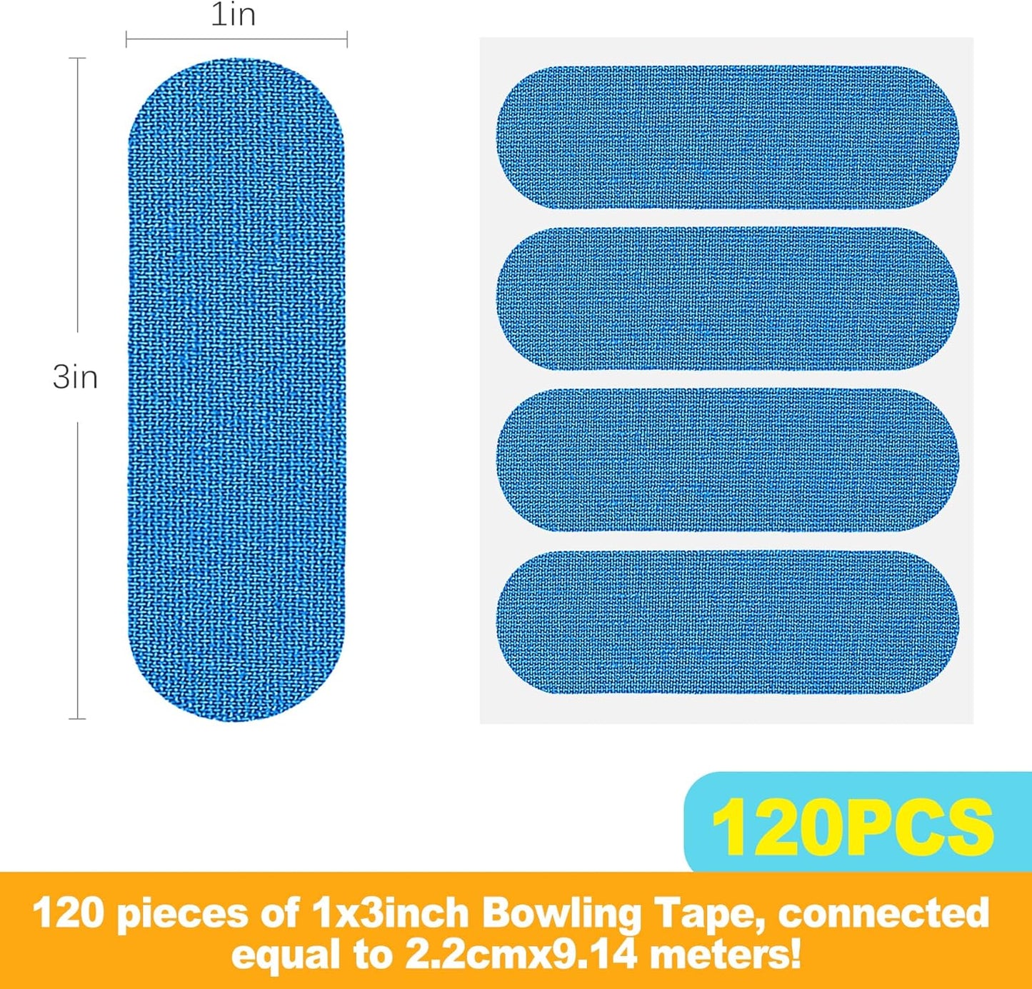 CougZed 120PCS Bowling Finger Tape Set, Premium Bowling Thumb Tape & Bowling Tape for Fingers, Essential Accessories for Men & Women Bowlers, Durable Sport Workout Support (Blue)