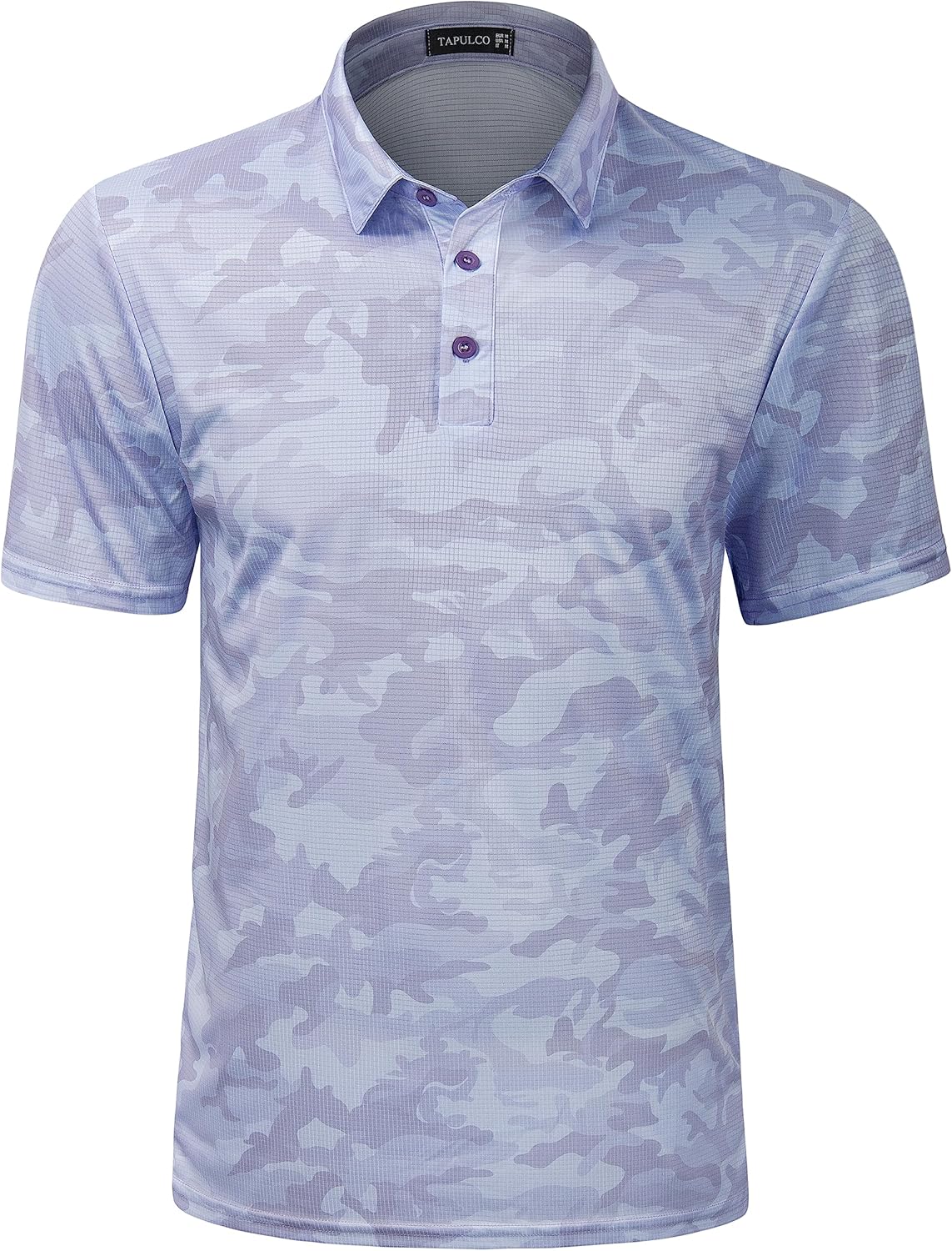 TAPULCO Mens Quick Dry Polo Shirts Camouflage Pattern Performance Athletic Lightweight Breathable Casual Golf Tshirts