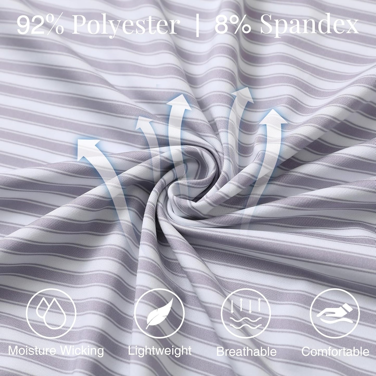 M MAELREG Golf Shirts for Men Short Sleeve Dry Fit Casual Striped Performance Moisture Wicking Collared Mens Polo Shirts