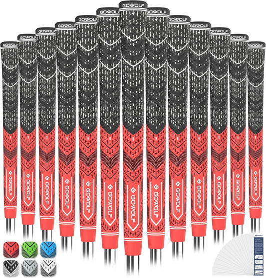 Gowolf Golf Grip Cord Rubber Multi-compound Golf Driver Irons Club Choose 13 Grips with 15pcs Tapes Or Full Kit choose one