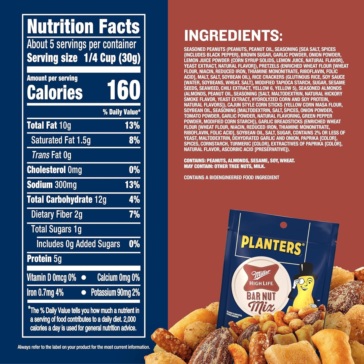PLANTERS Trail Mix Miller High Life Bar Nut Mix, 5.5 OZ